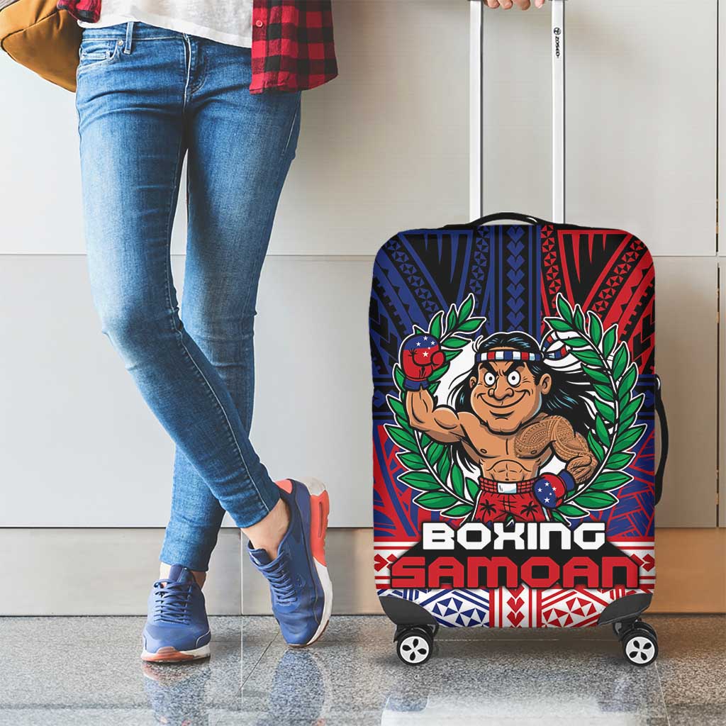 Samoa Boxing Luggage Cover Samoan Boxer Funny Style DT05 - Polynesian Pride