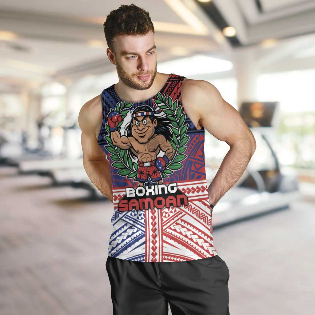 Personalised Samoa Boxing Men Tank Top Samoan Boxer Funny Style - Polynesian Pride