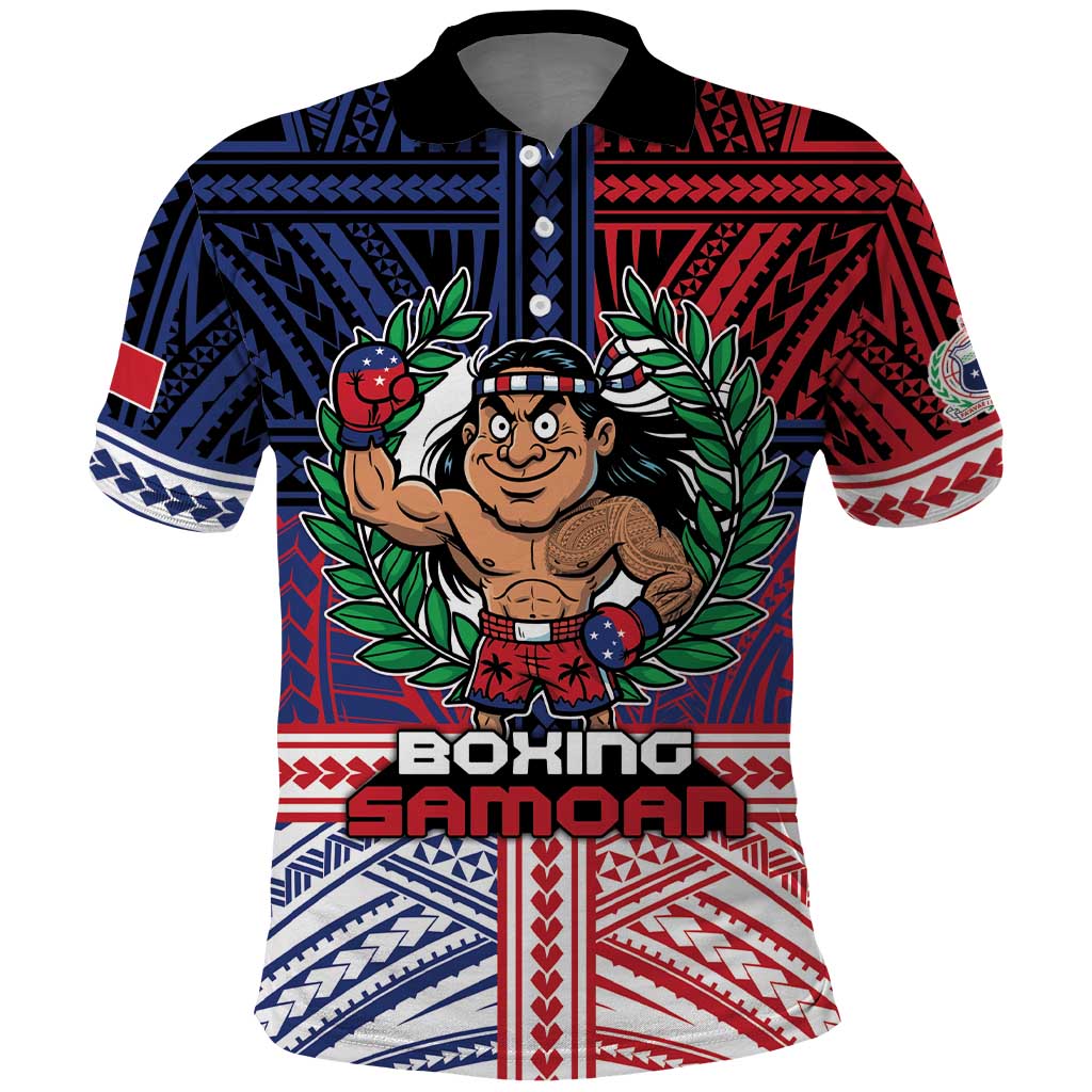 Personalised Samoa Boxing Polo Shirt Samoan Boxer Funny Style - Polynesian Pride