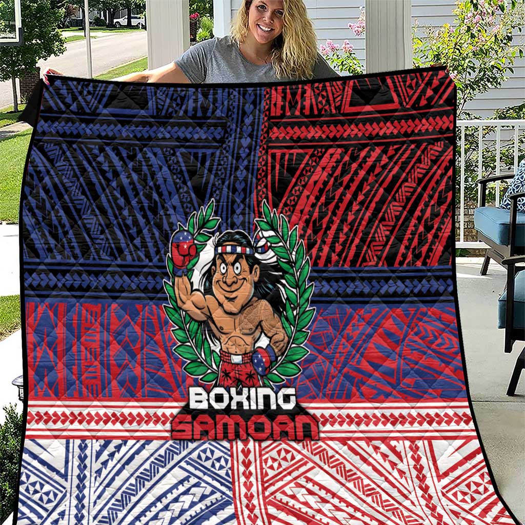 Samoa Boxing Quilt Samoan Boxer Funny Style DT05 Red - Polynesian Pride