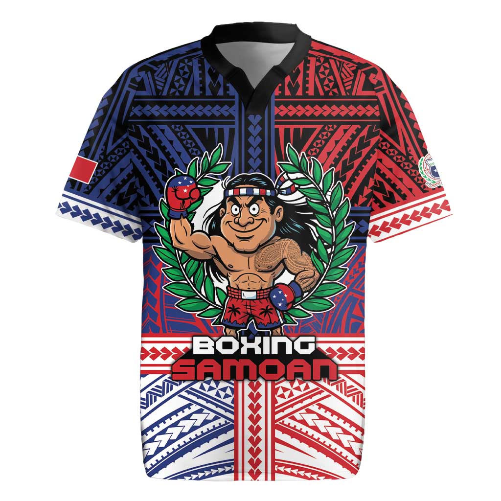 Personalised Samoa Boxing Rugby Jersey Samoan Boxer Funny Style DT05 Red - Polynesian Pride