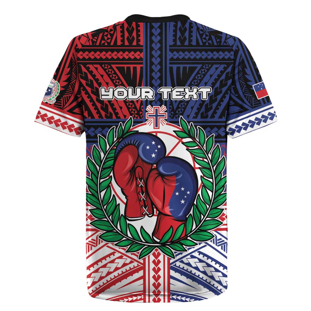 Personalised Samoa Boxing Rugby Jersey Samoan Boxer Funny Style - Polynesian Pride