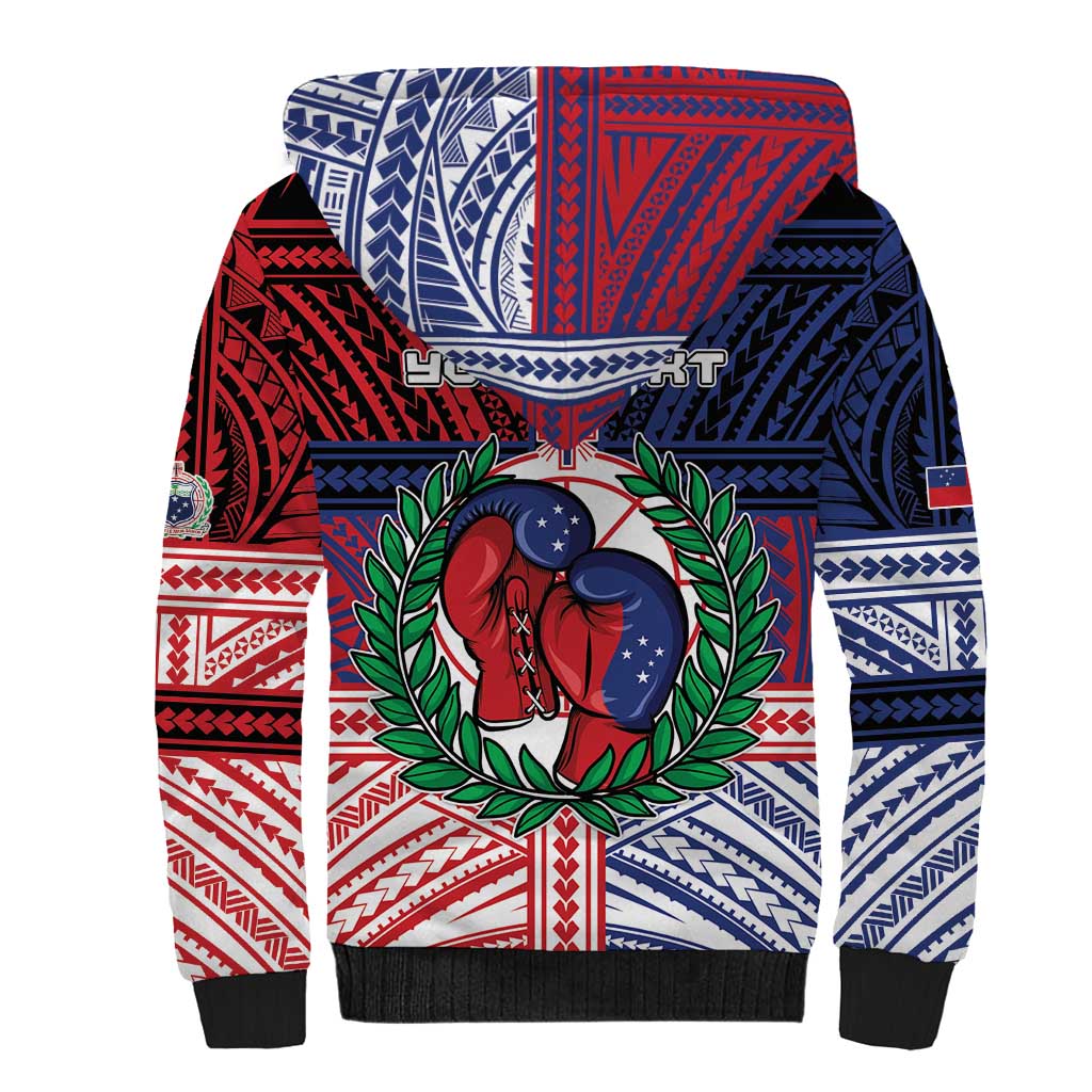 Personalised Samoa Boxing Sherpa Hoodie Samoan Boxer Funny Style DT05 - Polynesian Pride