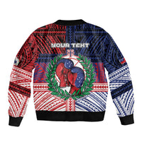 Personalised Samoa Boxing Sleeve Zip Bomber Jacket Samoan Boxer Funny Style - Polynesian Pride