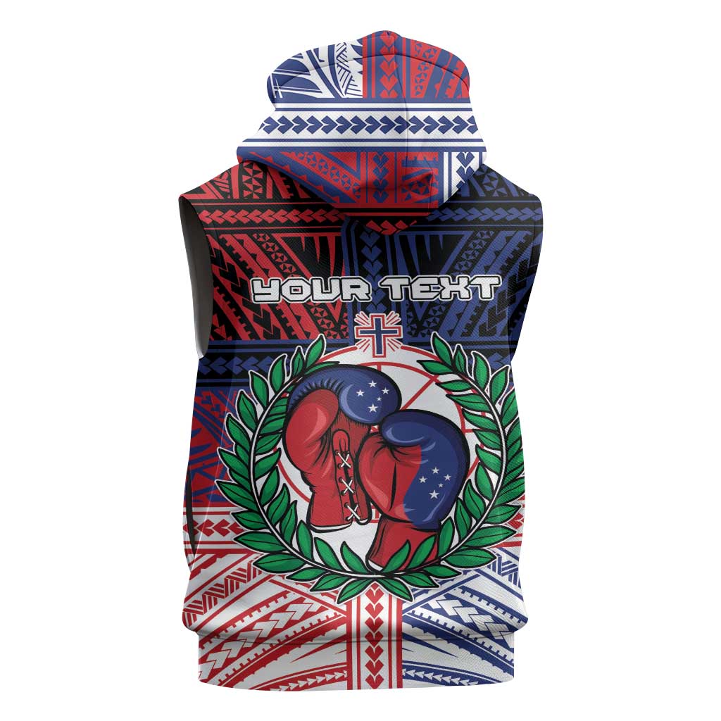 Personalised Samoa Boxing Sleeveless Hoodie Samoan Boxer Funny Style - Polynesian Pride