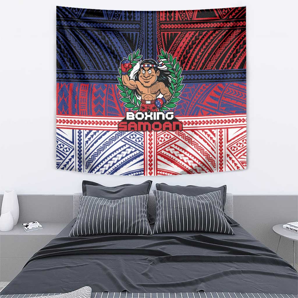 Samoa Boxing Tapestry Samoan Boxer Funny Style - Polynesian Pride