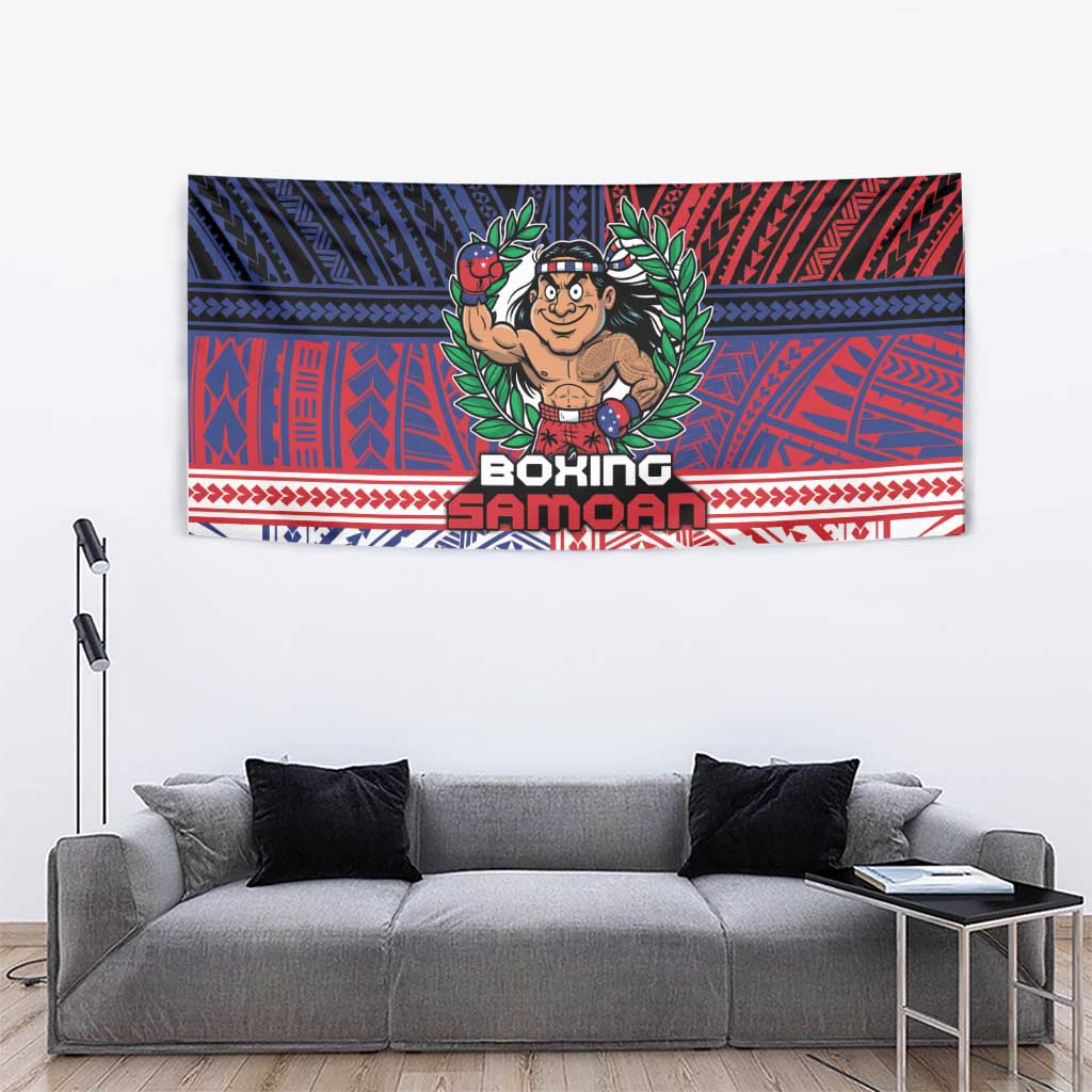 Samoa Boxing Tapestry Samoan Boxer Funny Style - Polynesian Pride