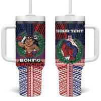 Personalised Samoa Boxing Tumbler With Handle Samoan Boxer Funny Style - Polynesian Pride