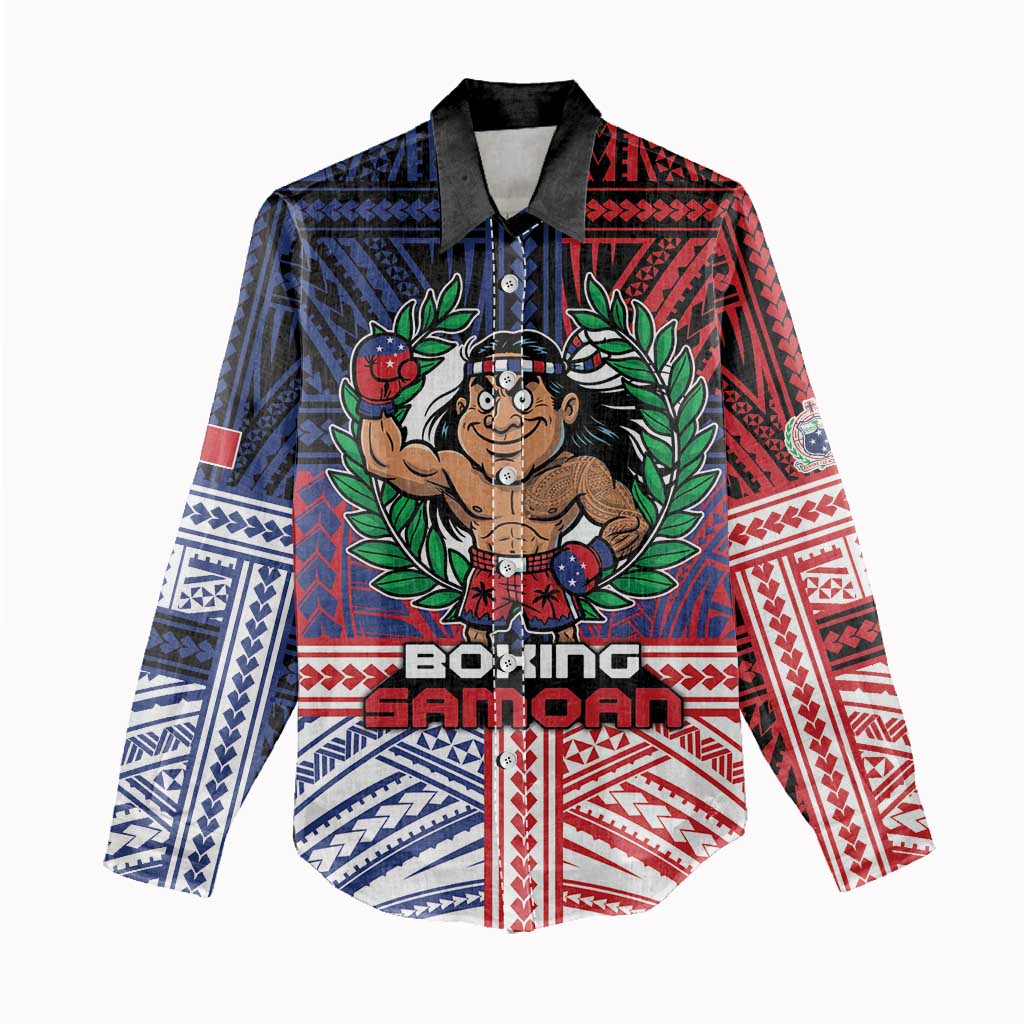 Personalised Samoa Boxing Women Casual Shirt Samoan Boxer Funny Style - Polynesian Pride