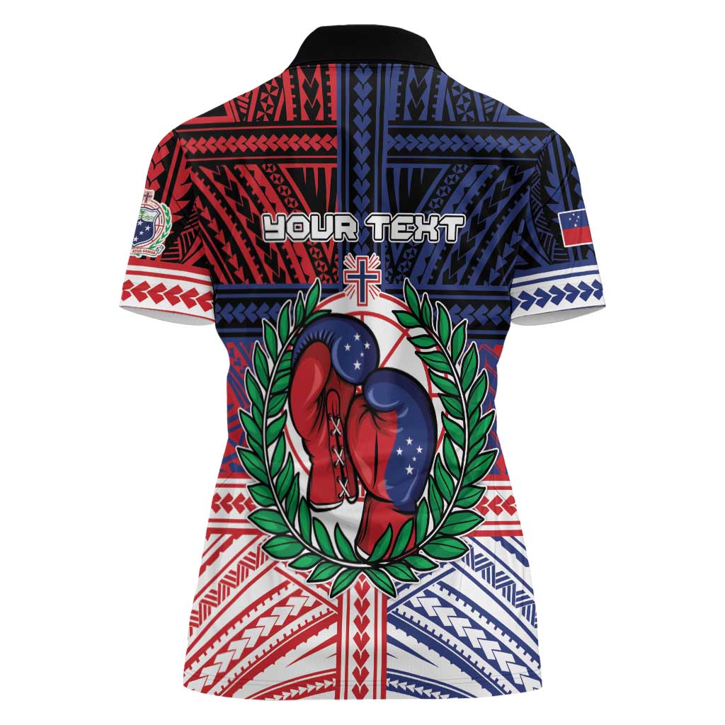 Personalised Samoa Boxing Women Polo Shirt Samoan Boxer Funny Style - Polynesian Pride