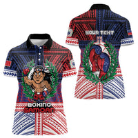 Personalised Samoa Boxing Women Polo Shirt Samoan Boxer Funny Style - Polynesian Pride