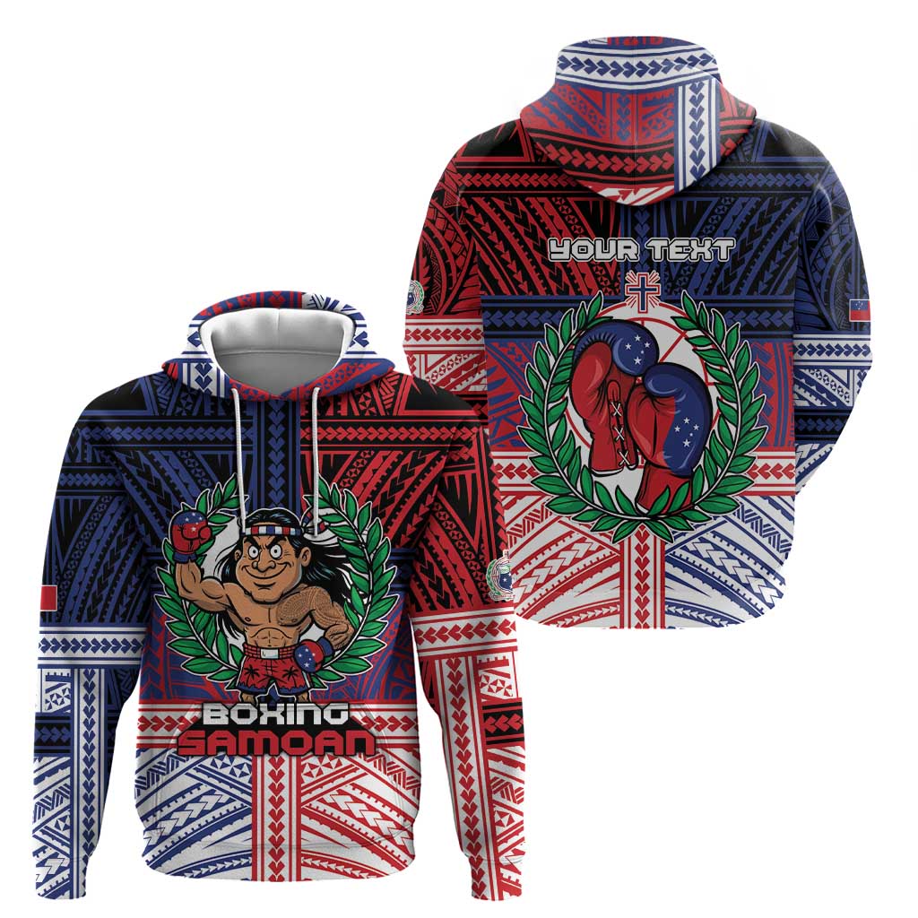 Personalised Samoa Boxing Zip Hoodie Samoan Boxer Funny Style - Polynesian Pride