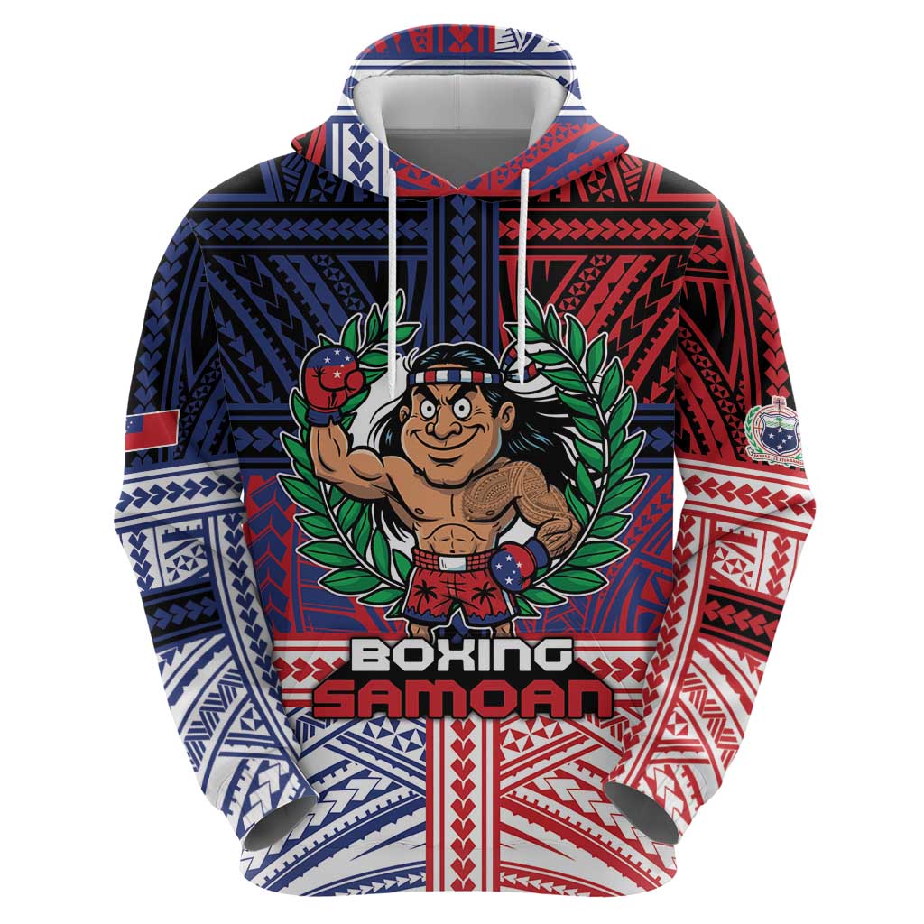 Personalised Samoa Boxing Zip Hoodie Samoan Boxer Funny Style - Polynesian Pride
