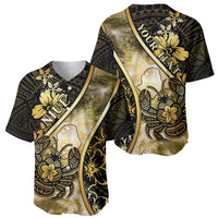 Personalised Niue Baseball Jersey Niuean Crab Waves Style