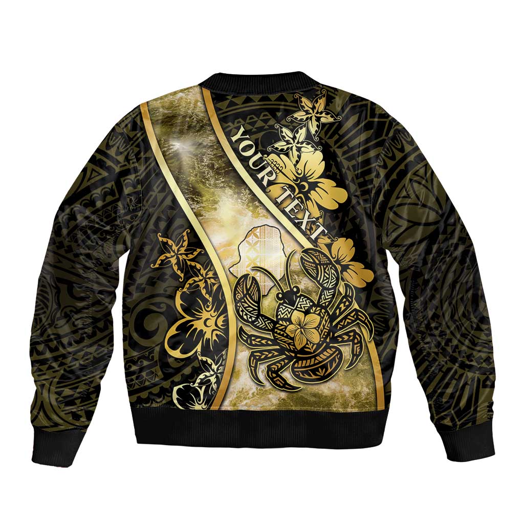 Personalised Niue Bomber Jacket Niuean Crab Waves Style DT05 - Polynesian Pride