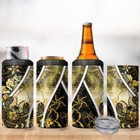 Personalised Niue 4 in 1 Can Cooler Tumbler Niuean Crab Waves Style