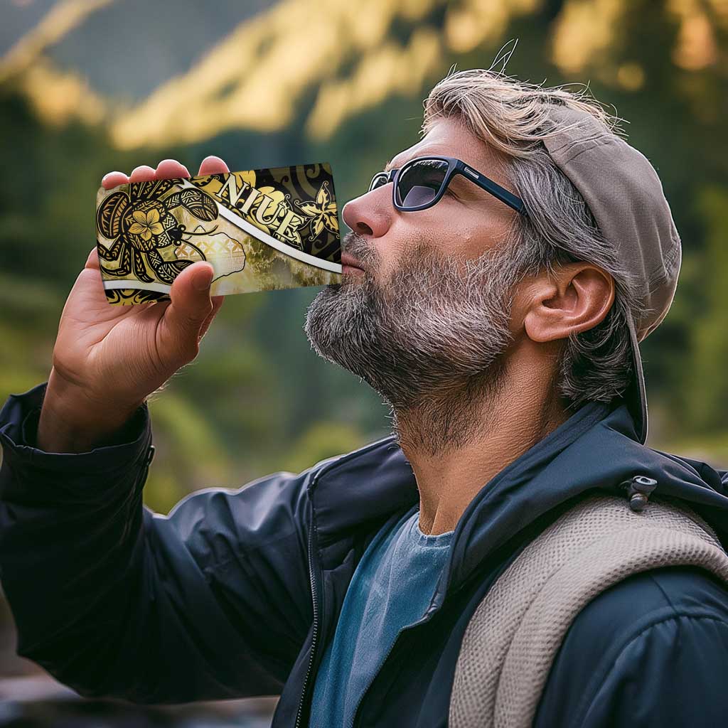 Personalised Niue 4 in 1 Can Cooler Tumbler Niuean Crab Waves Style