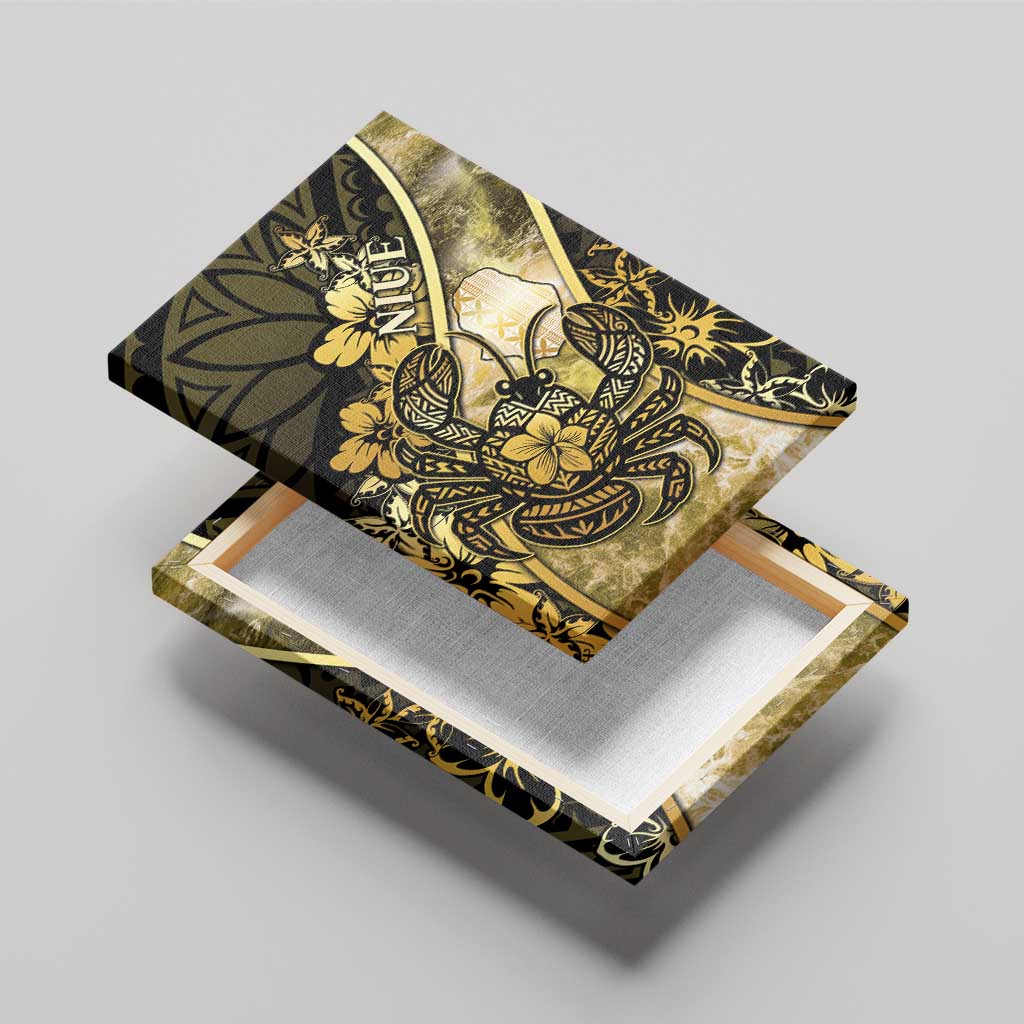 Niue Canvas Wall Art Niuean Crab Waves Style