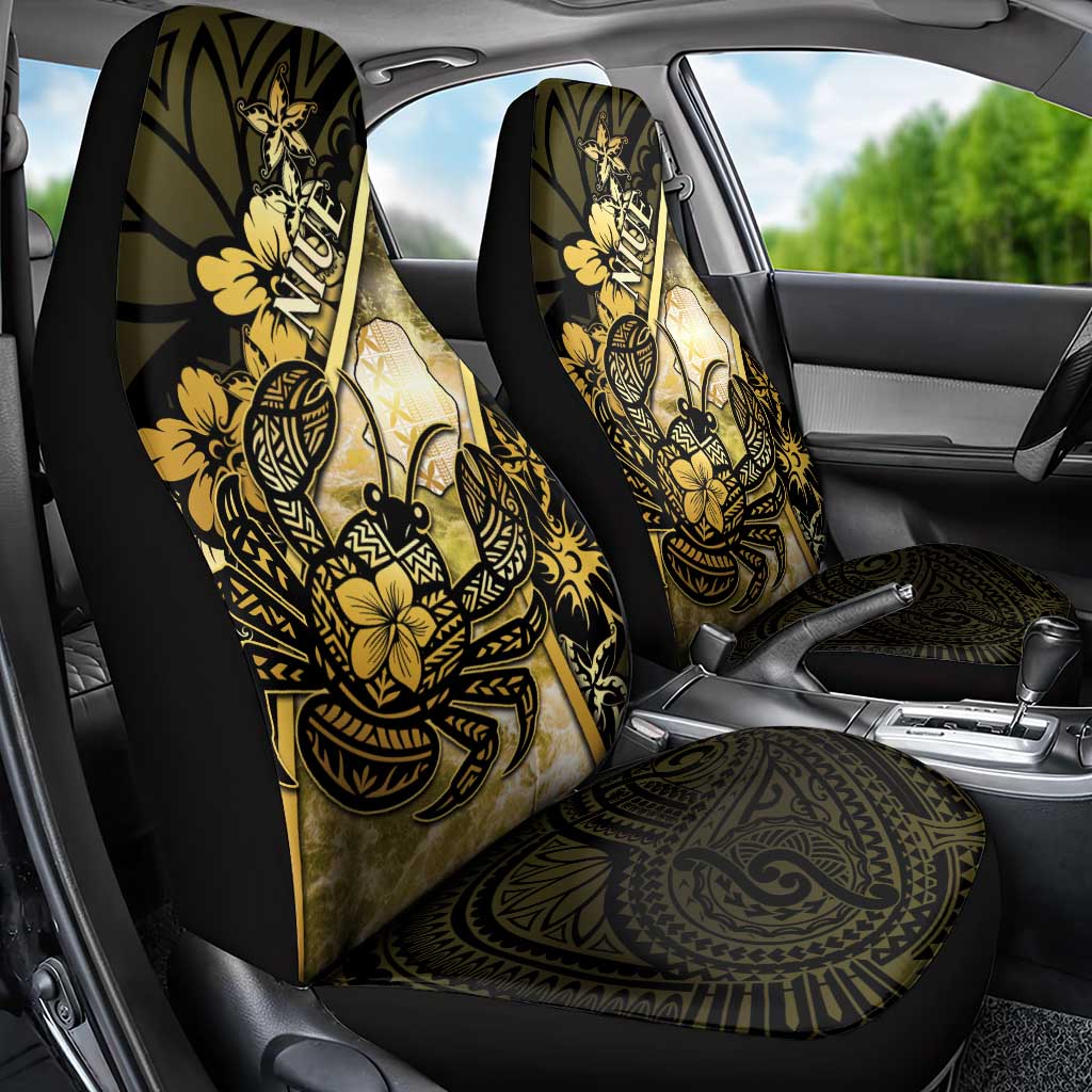 Niue Car Seat Cover Niuean Crab Waves Style