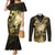 Personalised Niue Couples Matching Mermaid Dress and Long Sleeve Button Shirt Niuean Crab Waves Style