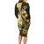Personalised Niue Family Matching Long Sleeve Bodycon Dress and Hawaiian Shirt Niuean Crab Waves Style