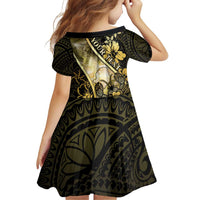 Personalised Niue Family Matching Off Shoulder Short Dress and Hawaiian Shirt Niuean Crab Waves Style