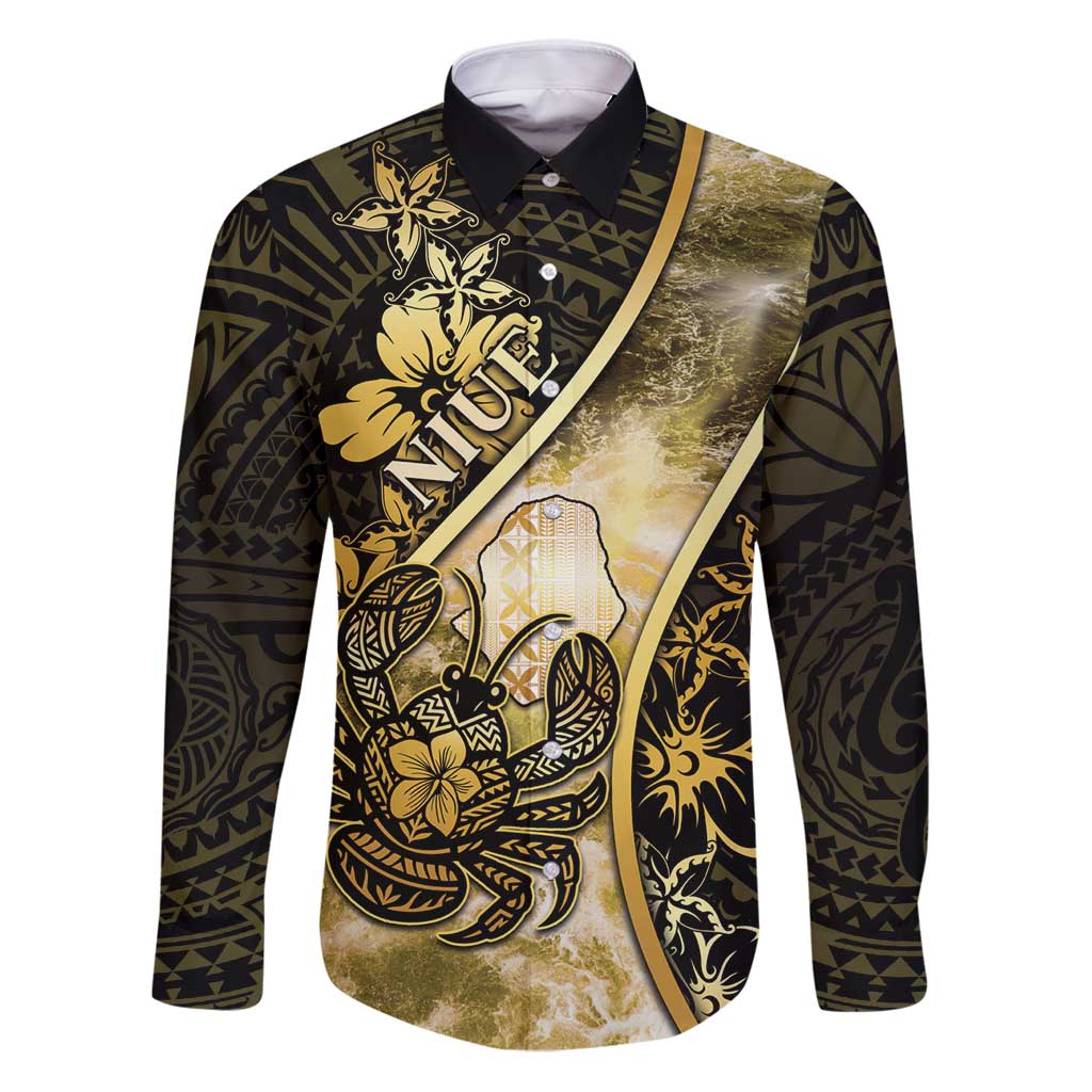 Personalised Niue Family Matching Puletasi and Hawaiian Shirt Niuean Crab Waves Style