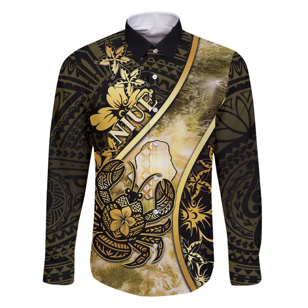 Personalised Niue Family Matching Short Sleeve Bodycon Dress and Hawaiian Shirt Niuean Crab Waves Style