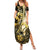 Personalised Niue Family Matching Summer Maxi Dress and Hawaiian Shirt Niuean Crab Waves Style