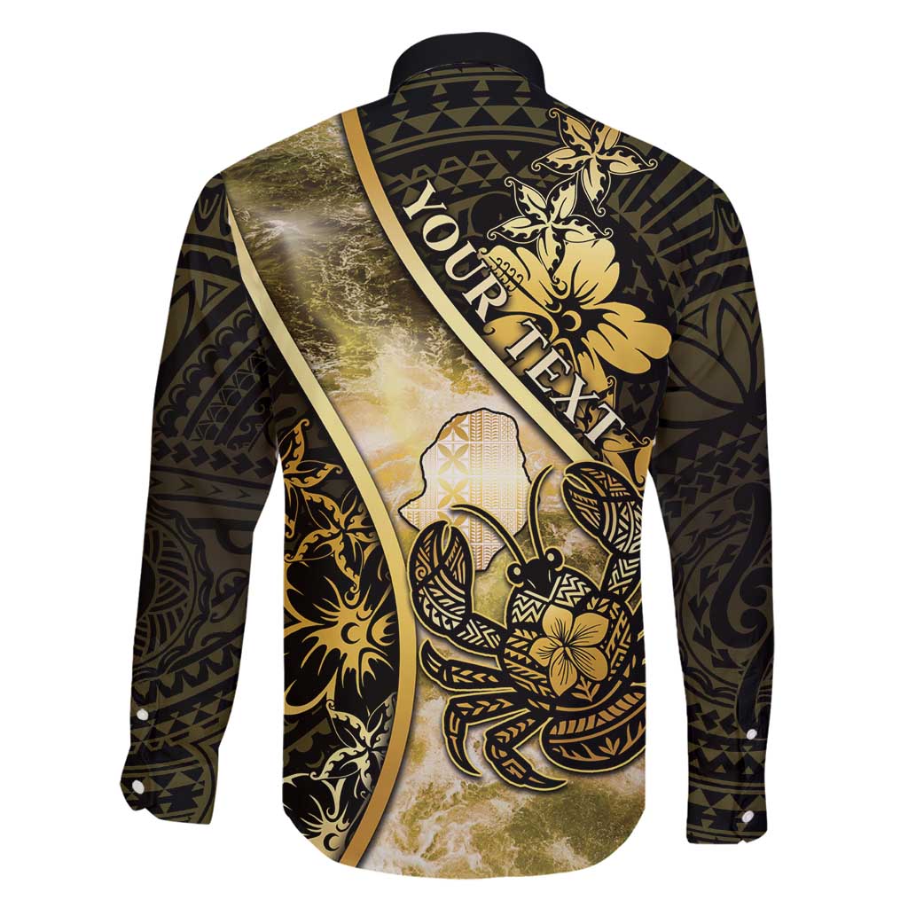 Personalised Niue Family Matching Tank Maxi Dress and Hawaiian Shirt Niuean Crab Waves Style