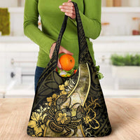 Niue Grocery Bag Niuean Crab Waves Style