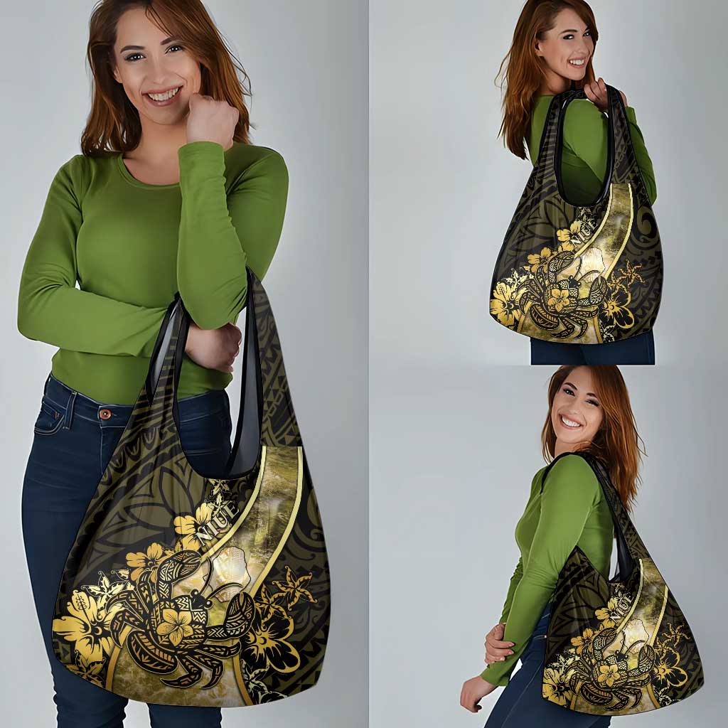 Niue Grocery Bag Niuean Crab Waves Style