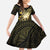 Personalised Niue Kid Short Sleeve Dress Niuean Crab Waves Style