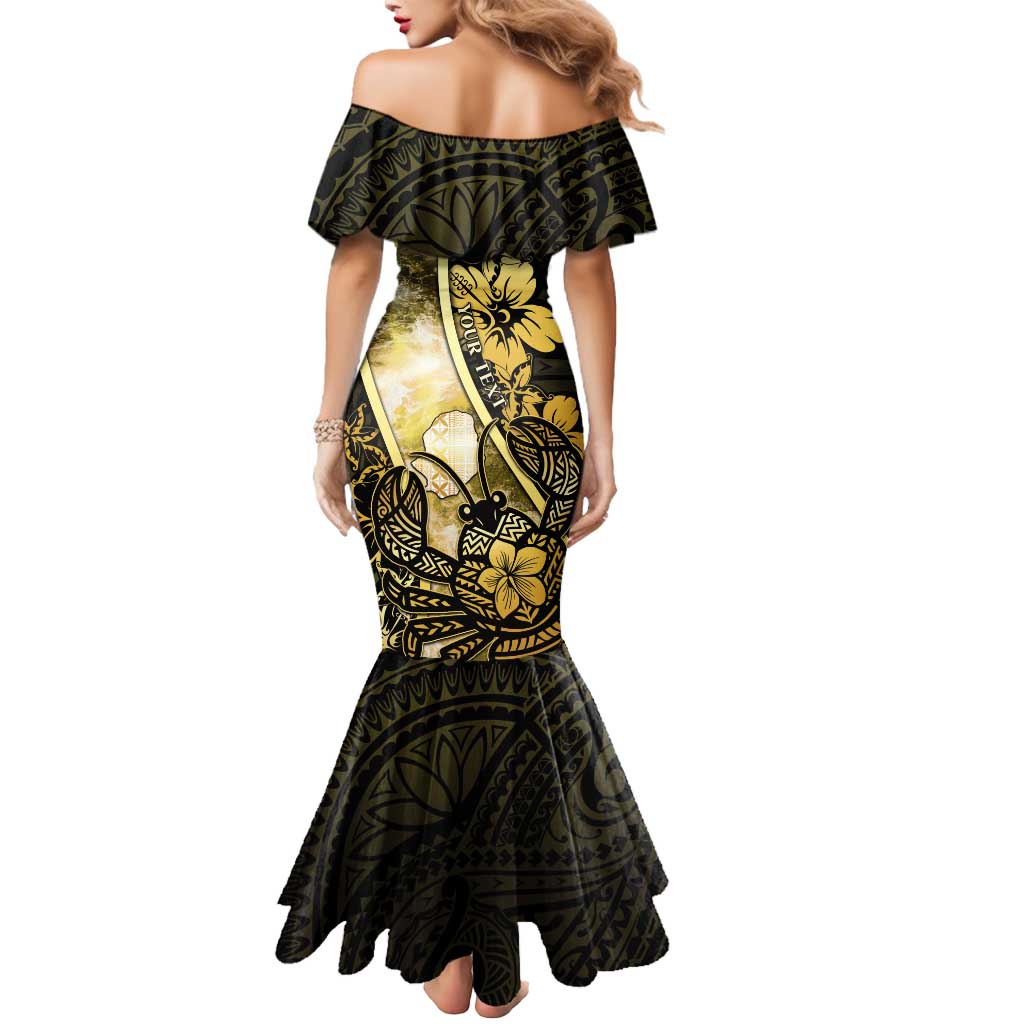 Personalised Niue Mermaid Dress Niuean Crab Waves Style
