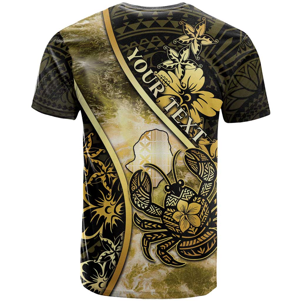 Personalised Niue T Shirt Niuean Crab Waves Style
