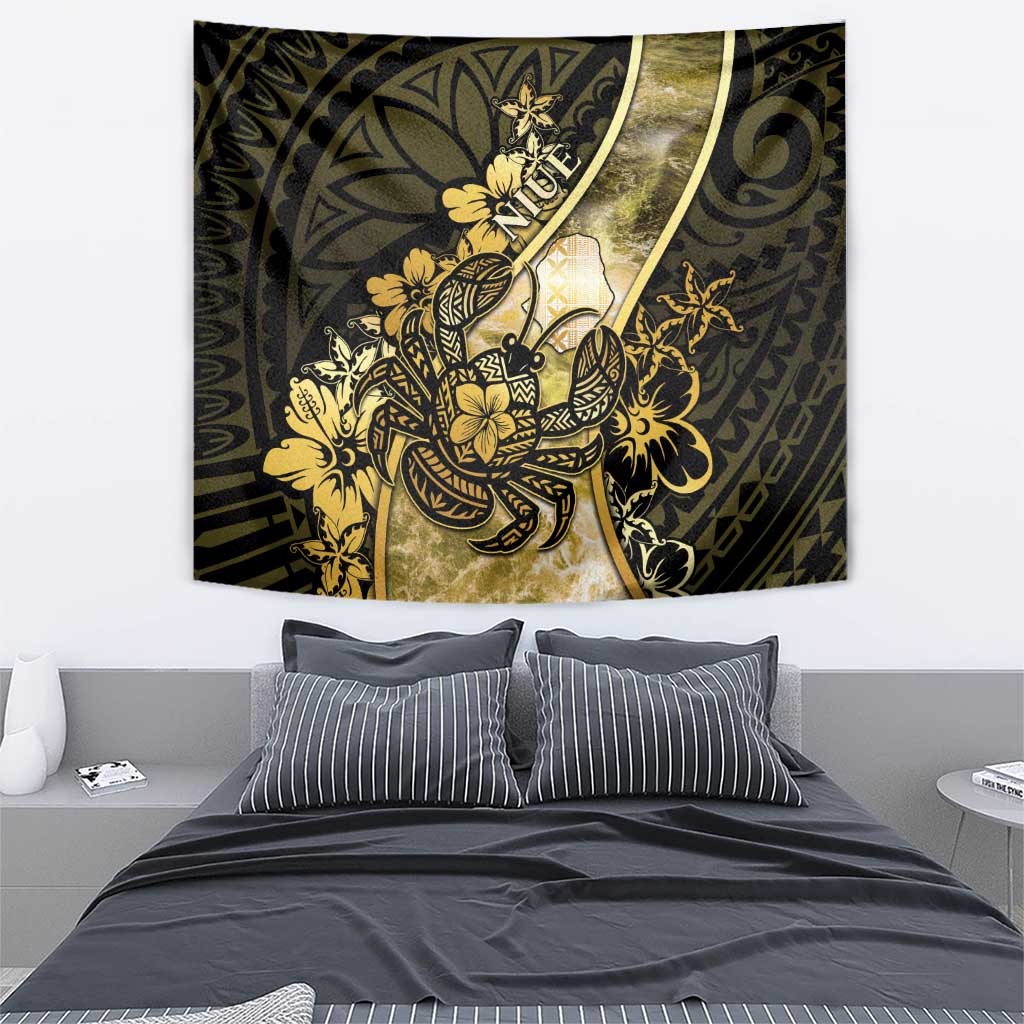 Niue Tapestry Niuean Crab Waves Style