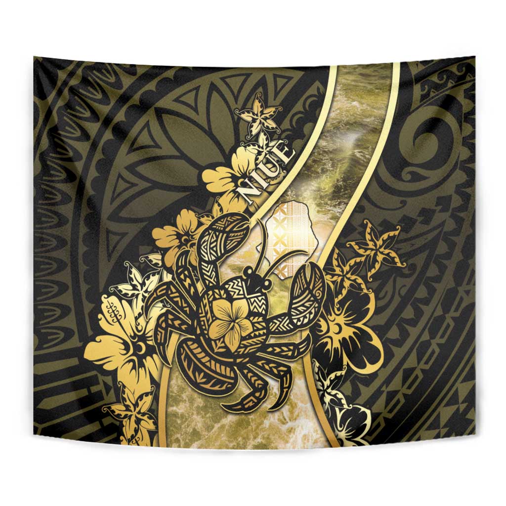 Niue Tapestry Niuean Crab Waves Style