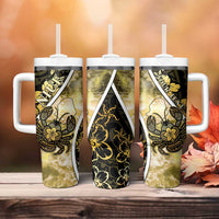 Personalised Niue Tumbler With Handle Niuean Crab Waves Style