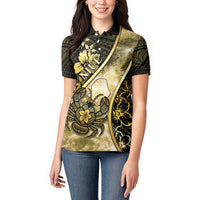 Personalised Niue Women Polo Shirt Niuean Crab Waves Style