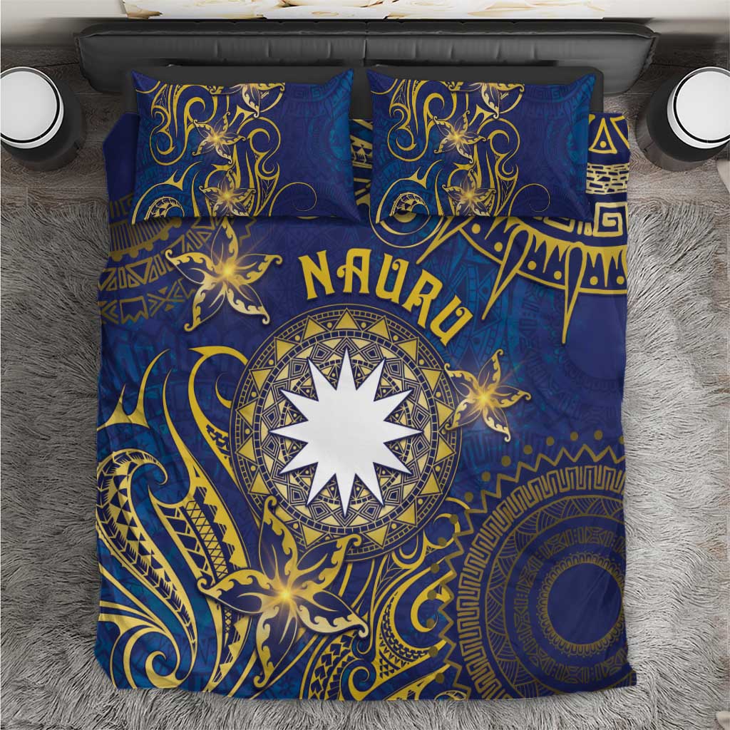 Nauru Bedding Set Hibiscus Polynesian Tribal Pattern