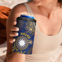 Personalised Nauru 4 in 1 Can Cooler Tumbler Hibiscus Polynesian Tribal Pattern