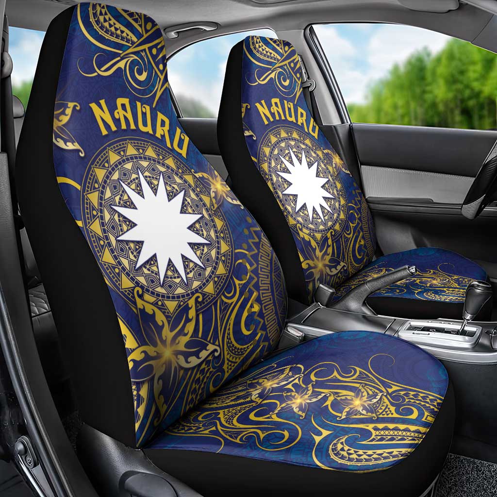 Nauru Car Seat Cover Hibiscus Polynesian Tribal Pattern