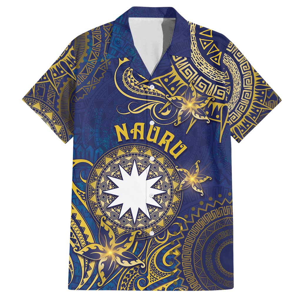 Personalised Nauru Family Matching Long Sleeve Bodycon Dress and Hawaiian Shirt Hibiscus Polynesian Tribal Pattern
