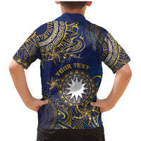 Personalised Nauru Family Matching Mermaid Dress and Hawaiian Shirt Hibiscus Polynesian Tribal Pattern