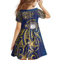 Personalised Nauru Family Matching Summer Maxi Dress and Hawaiian Shirt Hibiscus Polynesian Tribal Pattern