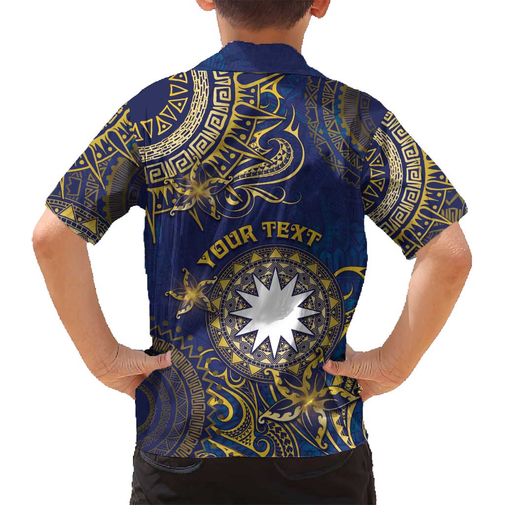 Personalised Nauru Family Matching Tank Maxi Dress and Hawaiian Shirt Hibiscus Polynesian Tribal Pattern