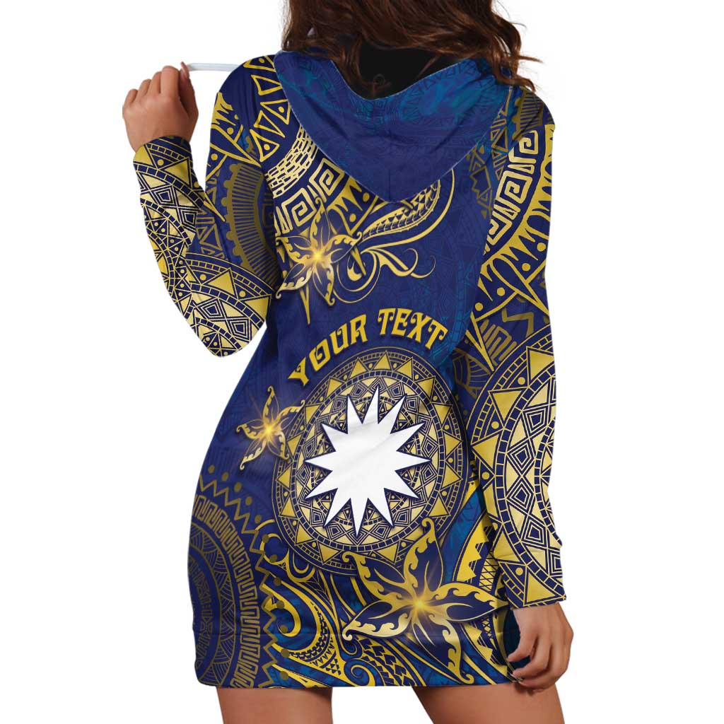Personalised Nauru Hoodie Dress Hibiscus Polynesian Tribal Pattern DT05 - Polynesian Pride