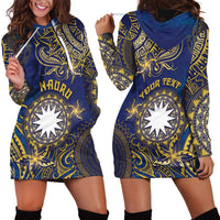 Personalised Nauru Hoodie Dress Hibiscus Polynesian Tribal Pattern DT05 - Polynesian Pride