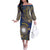 Personalised Nauru Off The Shoulder Long Sleeve Dress Hibiscus Polynesian Tribal Pattern