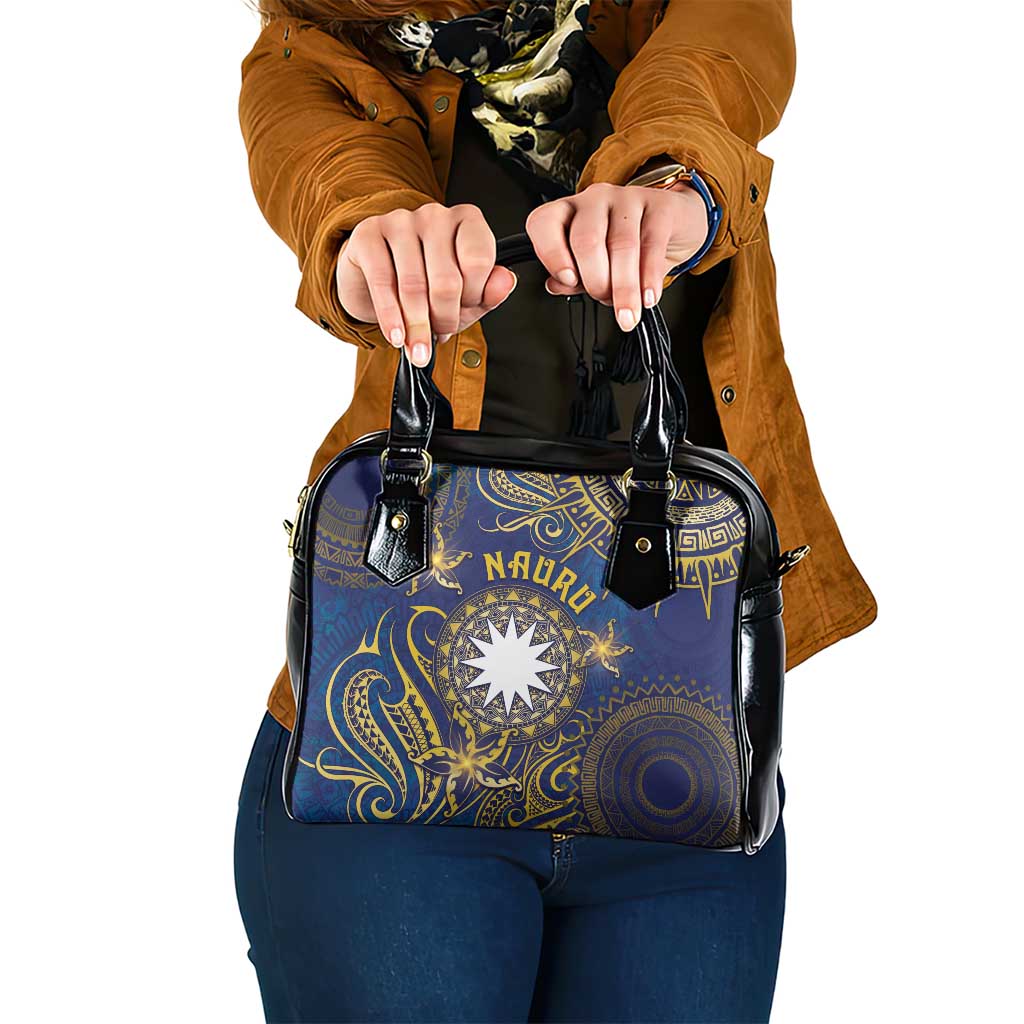 Nauru Shoulder Handbag Hibiscus Polynesian Tribal Pattern DT05 One Size Navy - Polynesian Pride